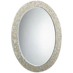 Reversible Cream Mother of Pearl Oval Wall Mirror - LOOMLAN - Jamie Young - Wall Mirrors