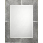 Reversible Grey Cowhide Leather Rectangle Wall Mirror - LOOMLAN - Jamie Young - Wall Mirrors