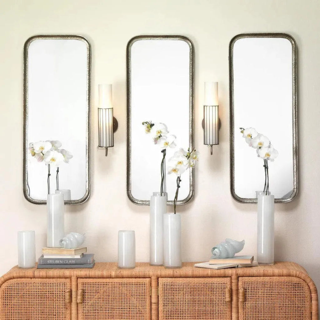 Reversible Silver Iron Capital Rectangle Wall Mirror - LOOMLAN - Jamie Young - Wall Mirrors