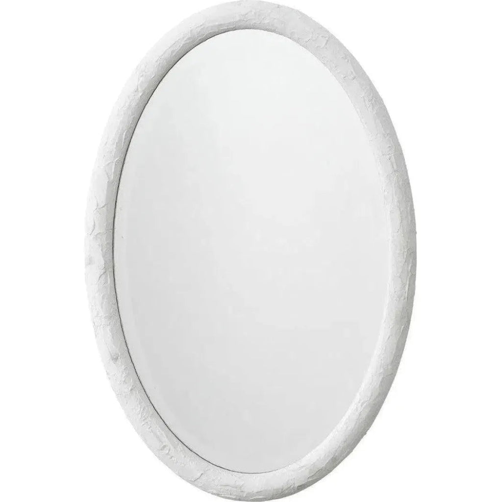 Reversible White Polyresin Ovation Oval Wall Mirror - LOOMLAN - Jamie Young - Wall Mirrors