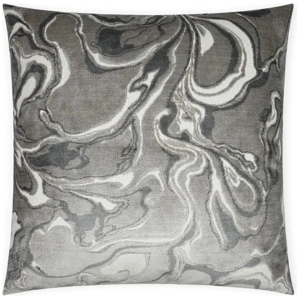 Rhapsody Grey Abstract Grey Large Throw Pillow Insert - LOOMLAN - D.V. Kap - Throw Pillows