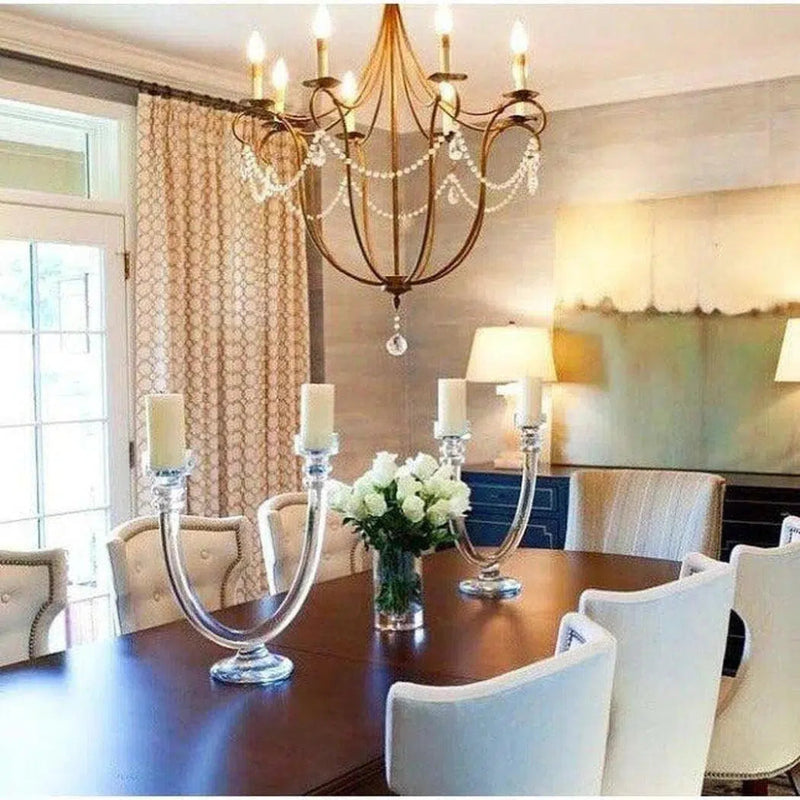 Rhine Gold Crystal Lights Gold Large Chandelier - LOOMLAN - Currey & Co - Chandeliers
