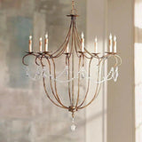 Rhine Gold Crystal Lights Gold Large Chandelier - LOOMLAN - Currey & Co - Chandeliers