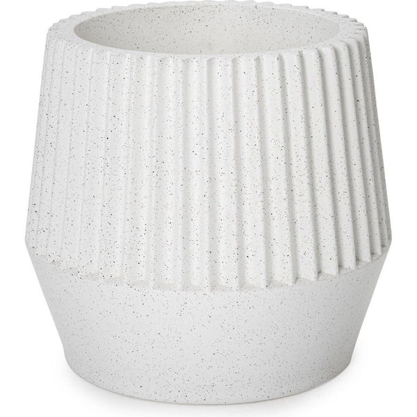 Rib Granite Finished Fiberglass Planter - LOOMLAN - Le Present - Planters