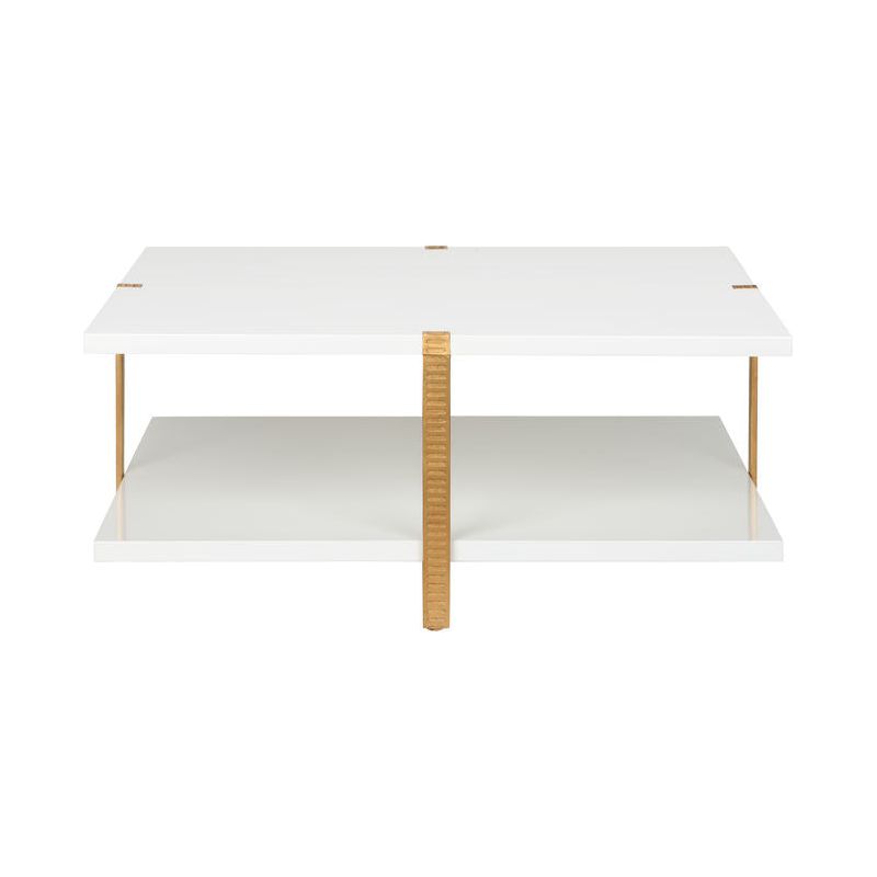 Ribbed Metal Framed Square Cocktail Table - LOOMLAN - Chelsea House - Coffee Tables
