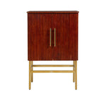 Ricky Leather Strapped Red Bar Cabinet - LOOMLAN - Accent Cabinets