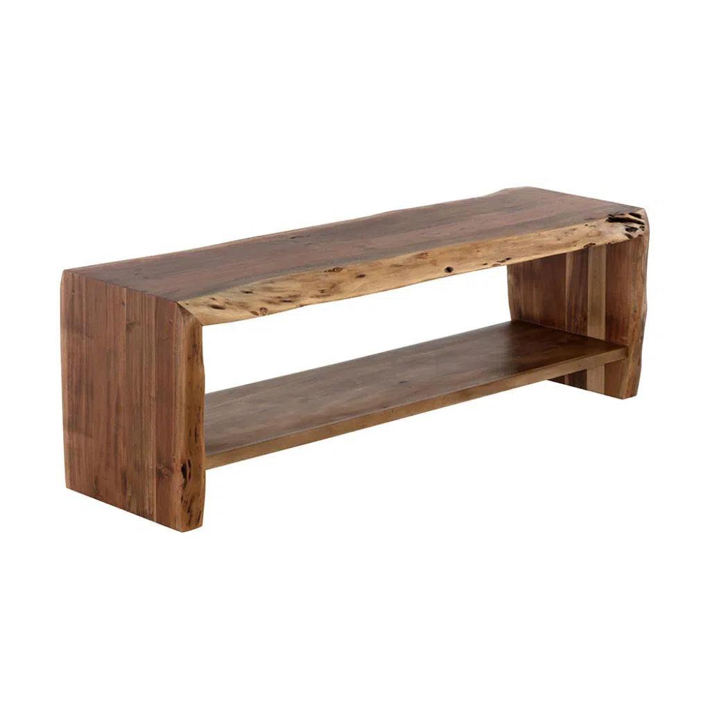 Ridge Waterfall Edge Wooden Backless Bench - LOOMLAN - SUNPAN - Bedroom Benches