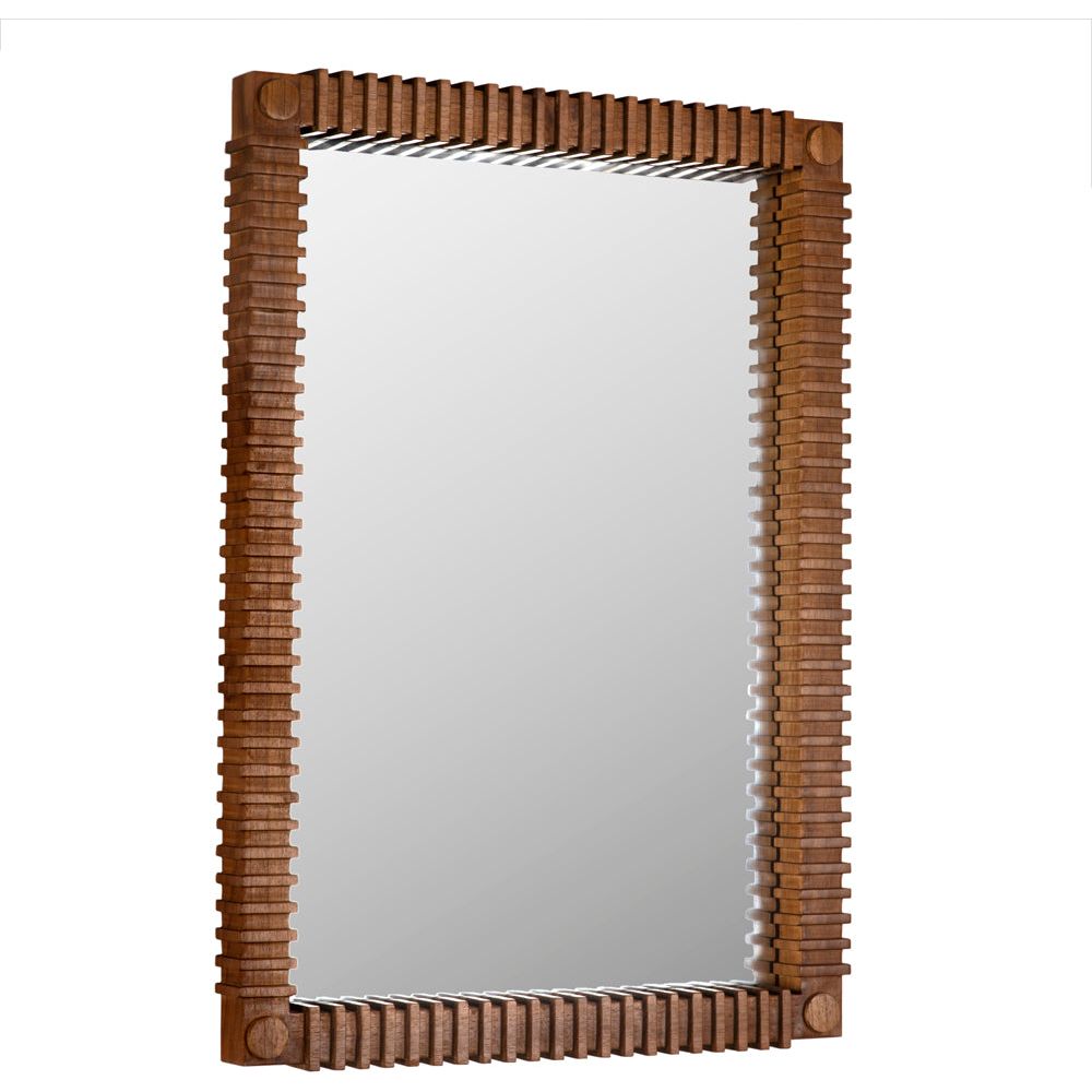 Rift Wood Framed Rectangular Wall Mirror - LOOMLAN - Wall Mirrors