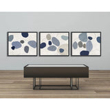 River Stones Blue I Artwork d Canvas Floating - LOOMLAN - LOOMLAN - Canvas Art
