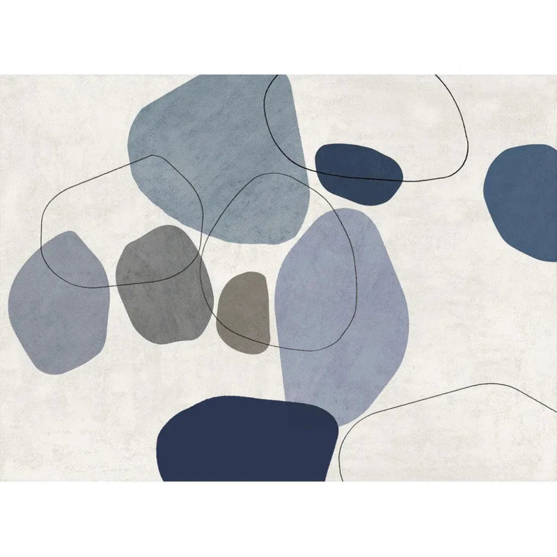 River Stones Blue III Artwork d Canvas Floating - LOOMLAN - LOOMLAN - Canvas Art