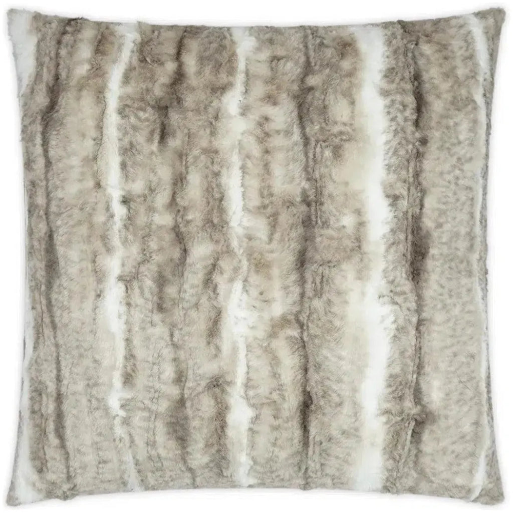 Roar Faux Fur Animal Taupe Large Throw Pillow Insert - LOOMLAN - D.V. Kap - Throw Pillows