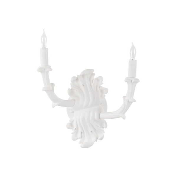 Roche Plaster Double Arm White Wall Sconce - LOOMLAN - Wildwood - Wall Sconces