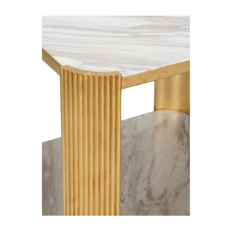 Rockefeller 2 Tier Gold Painted Side Table - LOOMLAN - Chelsea House - Side Tables