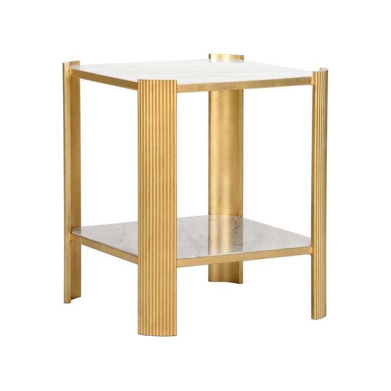 Rockefeller 2 Tier Gold Painted Side Table - LOOMLAN - Chelsea House - Side Tables