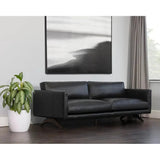 Rogers Leather Black Sofa - LOOMLAN - SUNPAN - Sofas & Loveseats