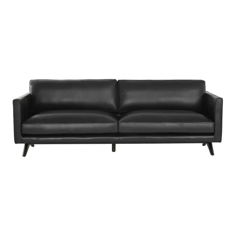 Rogers Leather Black Sofa - LOOMLAN - SUNPAN - Sofas & Loveseats