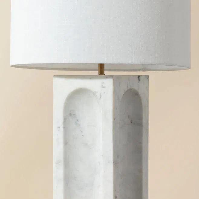 Rohe Table Lamp With Handcrafted Marble Base - LOOMLAN - SUNPAN - Table Lamps