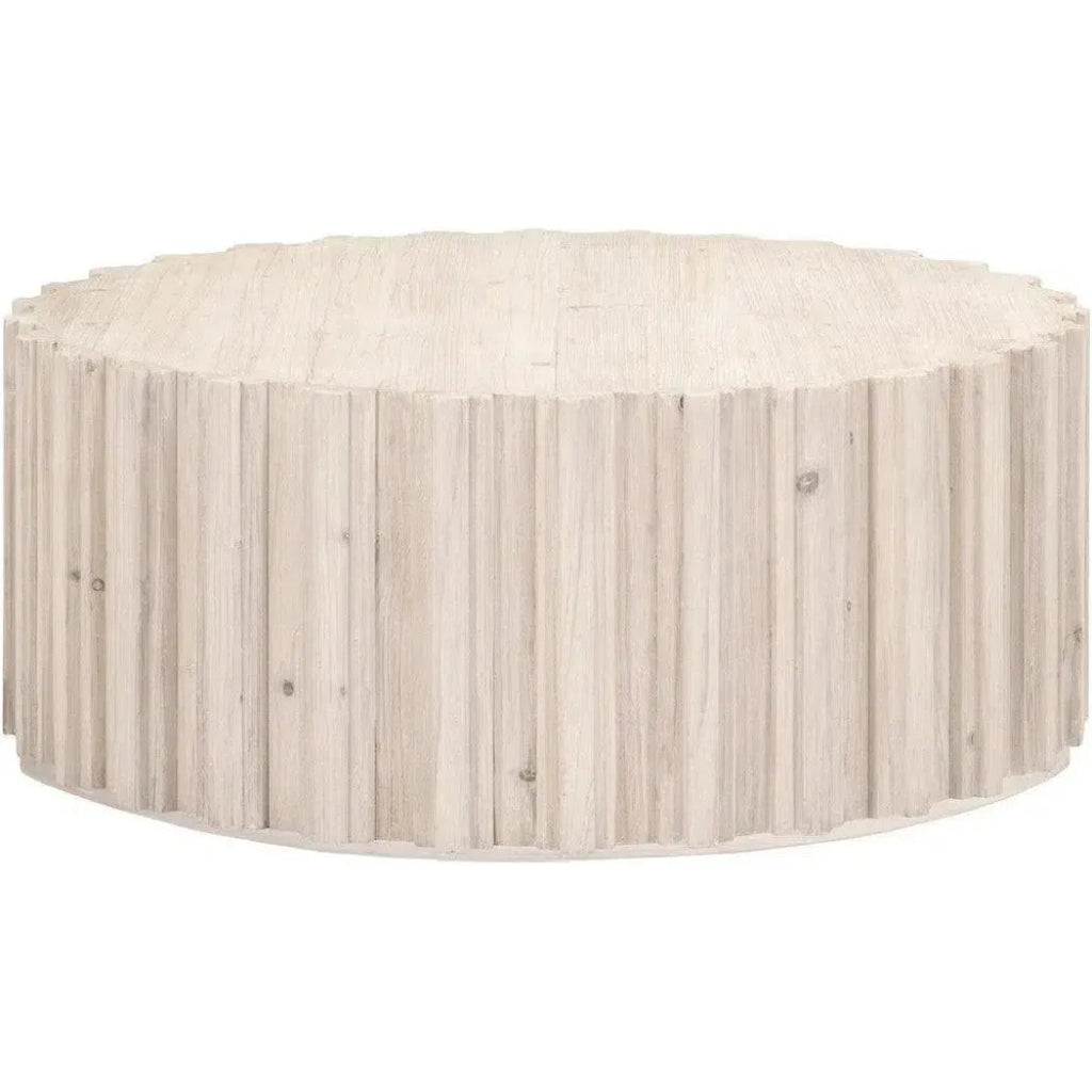 Roma Round Drum Coffee Table Reclaimed Solid Wood - LOOMLAN - Essentials For Living - Coffee Tables