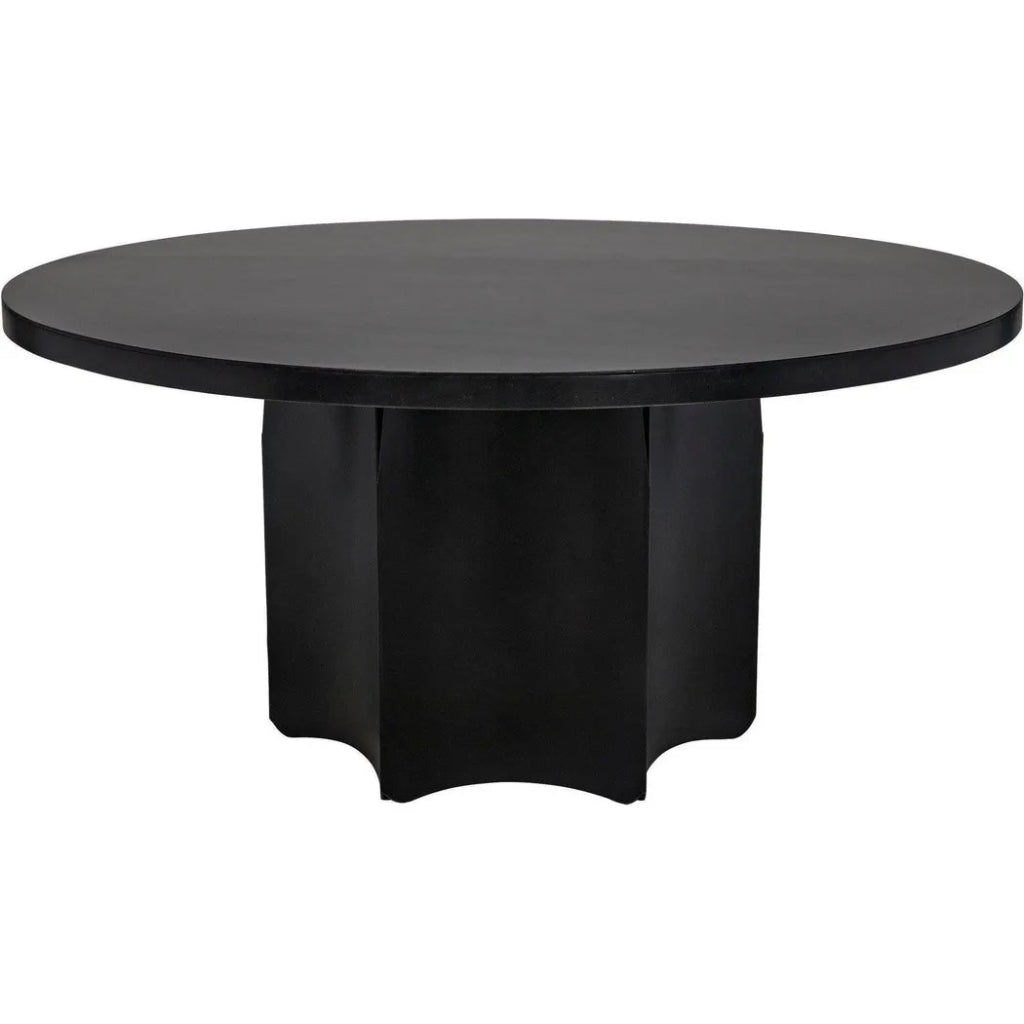 Rome Black Steel Round Dining Table - LOOMLAN - Noir - Dining Tables