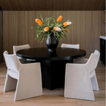 Rome Black Steel Round Dining Table - LOOMLAN - Noir - Dining Tables