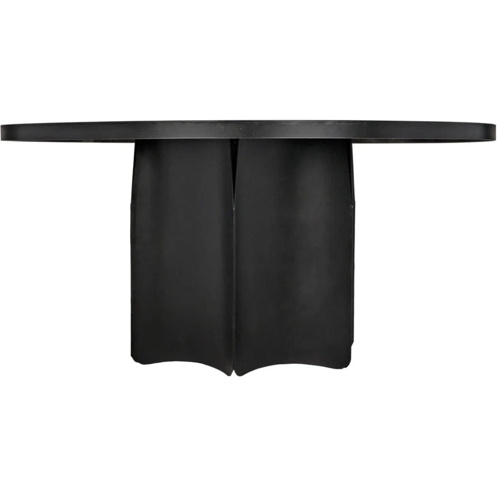 Rome Black Steel Round Dining Table - LOOMLAN - Noir - Dining Tables