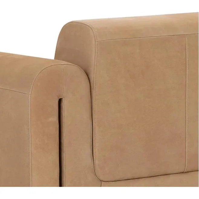 Romer Sofa Brown Nubuck Tan Leather Modern - LOOMLAN - SUNPAN - Sofas & Loveseats