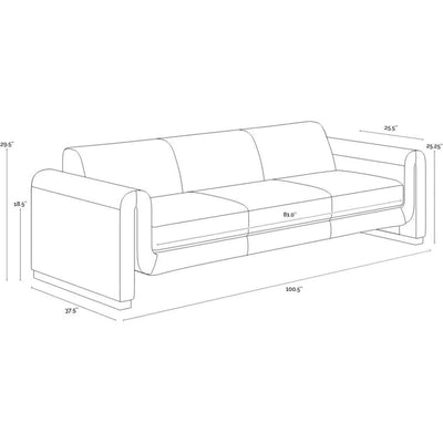 Romer Sofa Brown Nubuck Tan Leather Modern - LOOMLAN - SUNPAN - Sofas & Loveseats