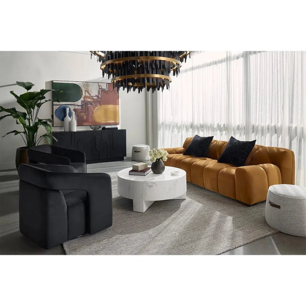 Romy Sofa Meg Gold - Plush Comfort With - LOOMLAN - SUNPAN - Sofas & Loveseats