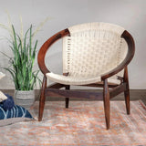 Rope Papasan Darkwash Barrel Accent Chair - LOOMLAN - LOOMLAN - Accent Chairs