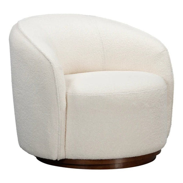 Rory White Swivel Accent Chair - LOOMLAN - Bassett Mirror - Club Chairs