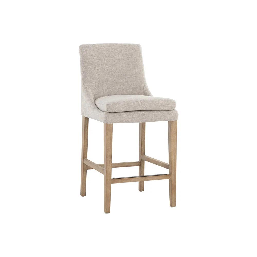 Rosine Counter Stool Effie Flax Solid Birch Wood - LOOMLAN - SUNPAN - Counter Stools