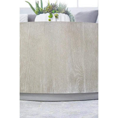 Roto Large Round Side Table Natural Oak and Silver - LOOMLAN - Essentials For Living - Side Tables