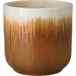 Round Amber Ceramic Planter - LOOMLAN - Emissary - Planters