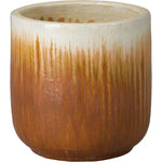 Round Amber Ceramic Planter - LOOMLAN - Emissary - Planters