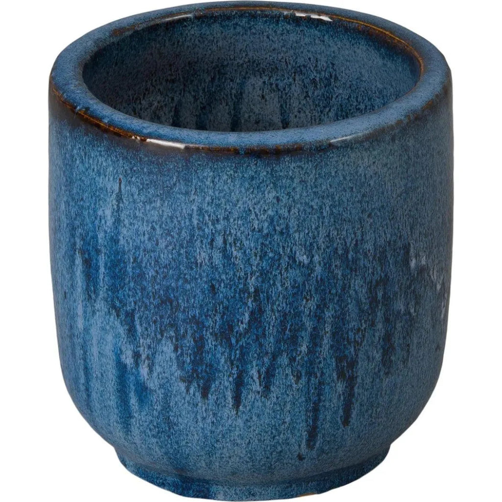 Round Amber Ceramic Planter - LOOMLAN - Emissary - Planters