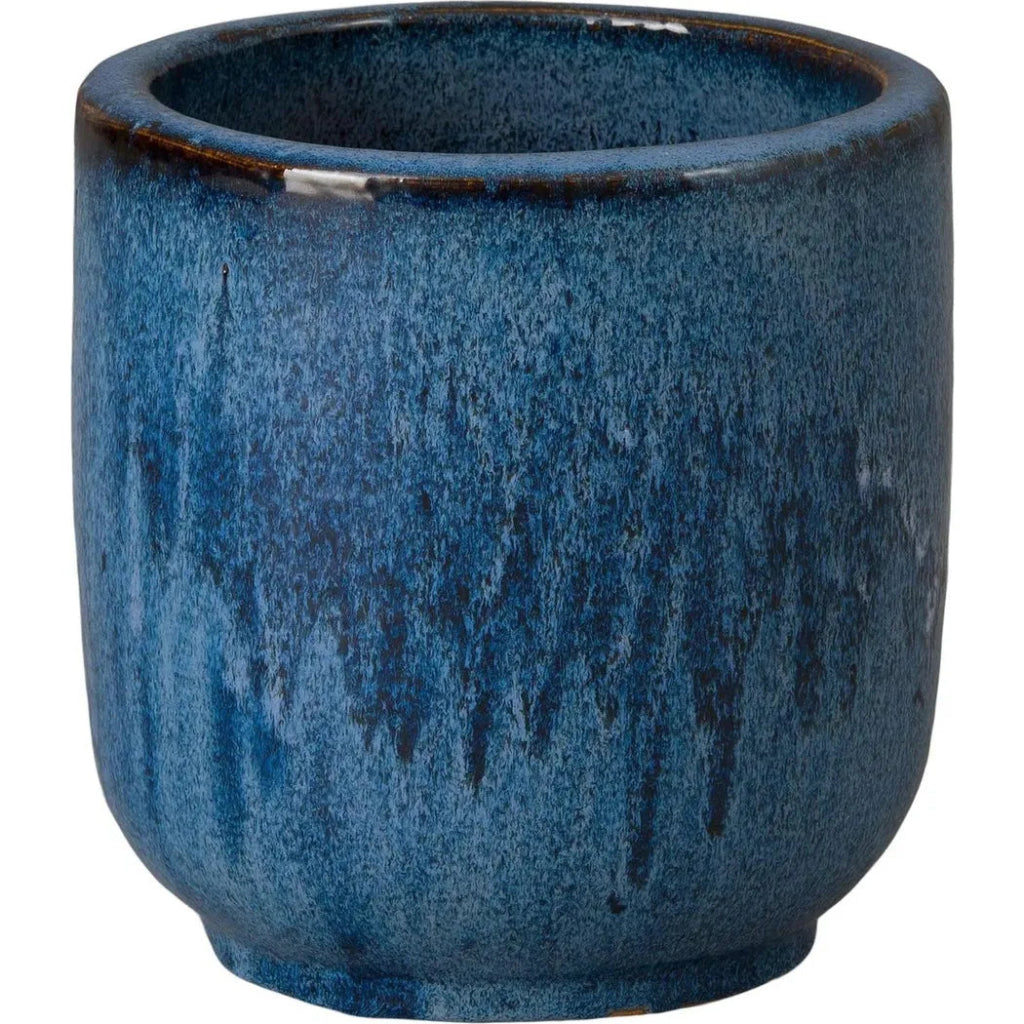 Round Amber Ceramic Planter - LOOMLAN - Emissary - Planters