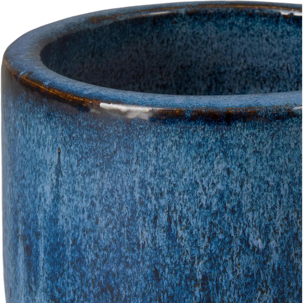 Round Amber Ceramic Planter - LOOMLAN - Emissary - Planters