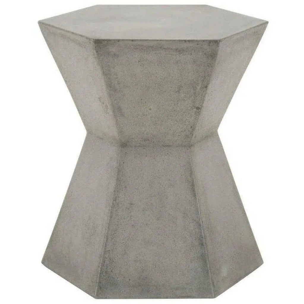 Round Bento Accent Table Slate Gray Concrete - LOOMLAN - Essentials For Living - Outdoor Side Tables