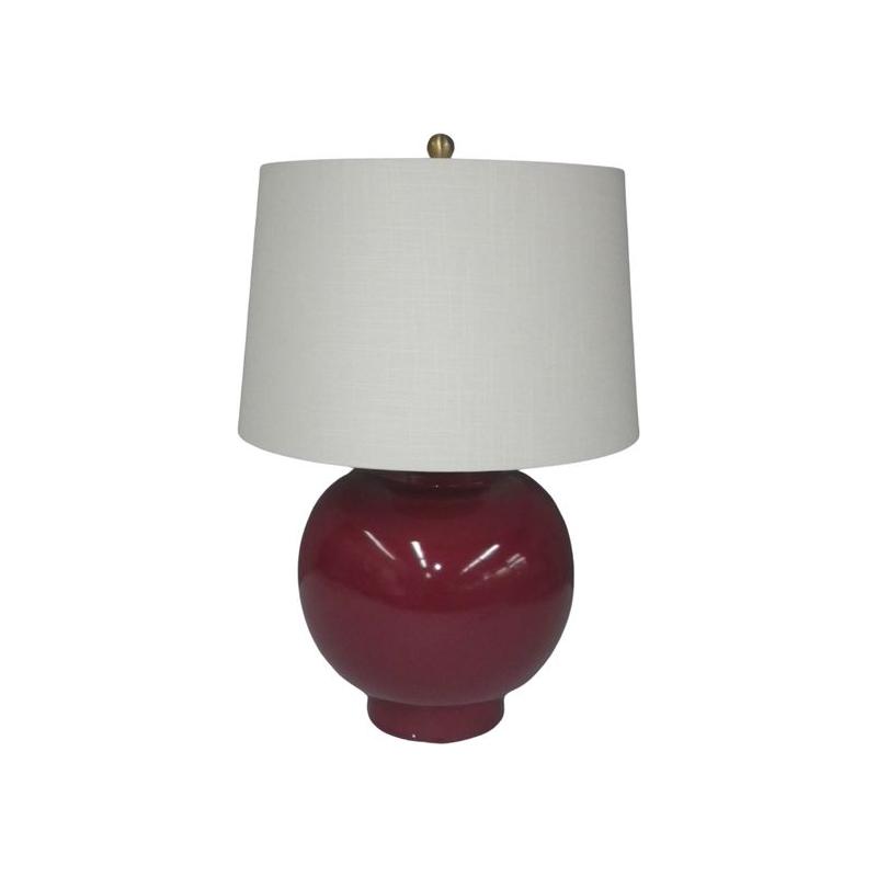 Round Ceramic Made Table Lamp - LOOMLAN - Table Lamps