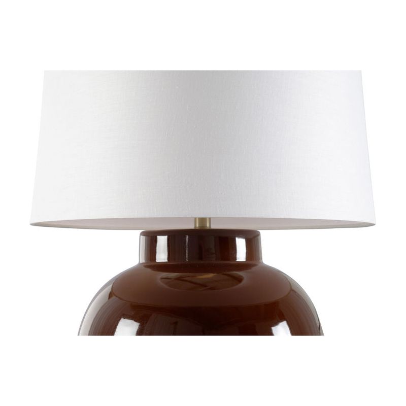 Round Ceramic Made Table Lamp - LOOMLAN - Table Lamps