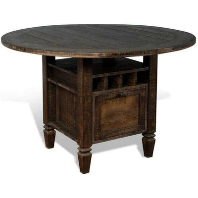 Round Counter Dining Table With Wine Rack - LOOMLAN - Sunny D - Counter Tables