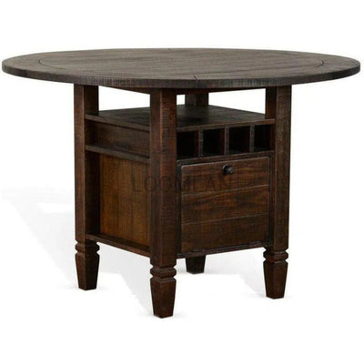 Round Counter Dining Table With Wine Rack - LOOMLAN - Sunny D - Counter Tables