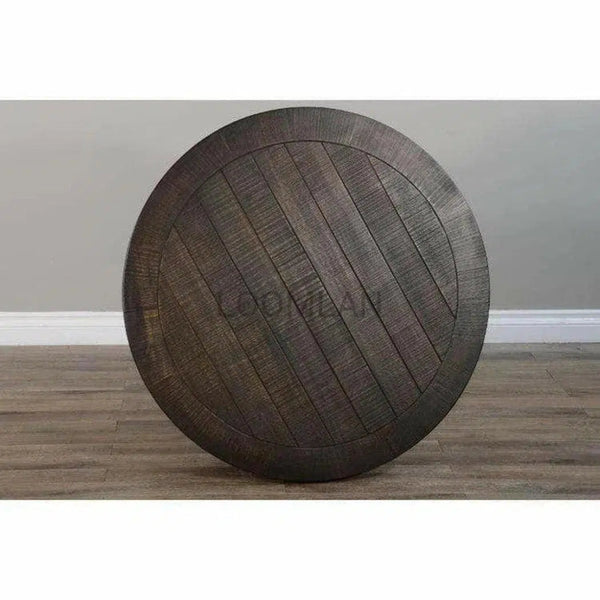 Round Dark Brown Cocktail Coffee Table with - LOOMLAN - Sunny D - Coffee Tables