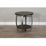 Round Dark Brown End Side Table with - LOOMLAN - Sunny D - Side Tables