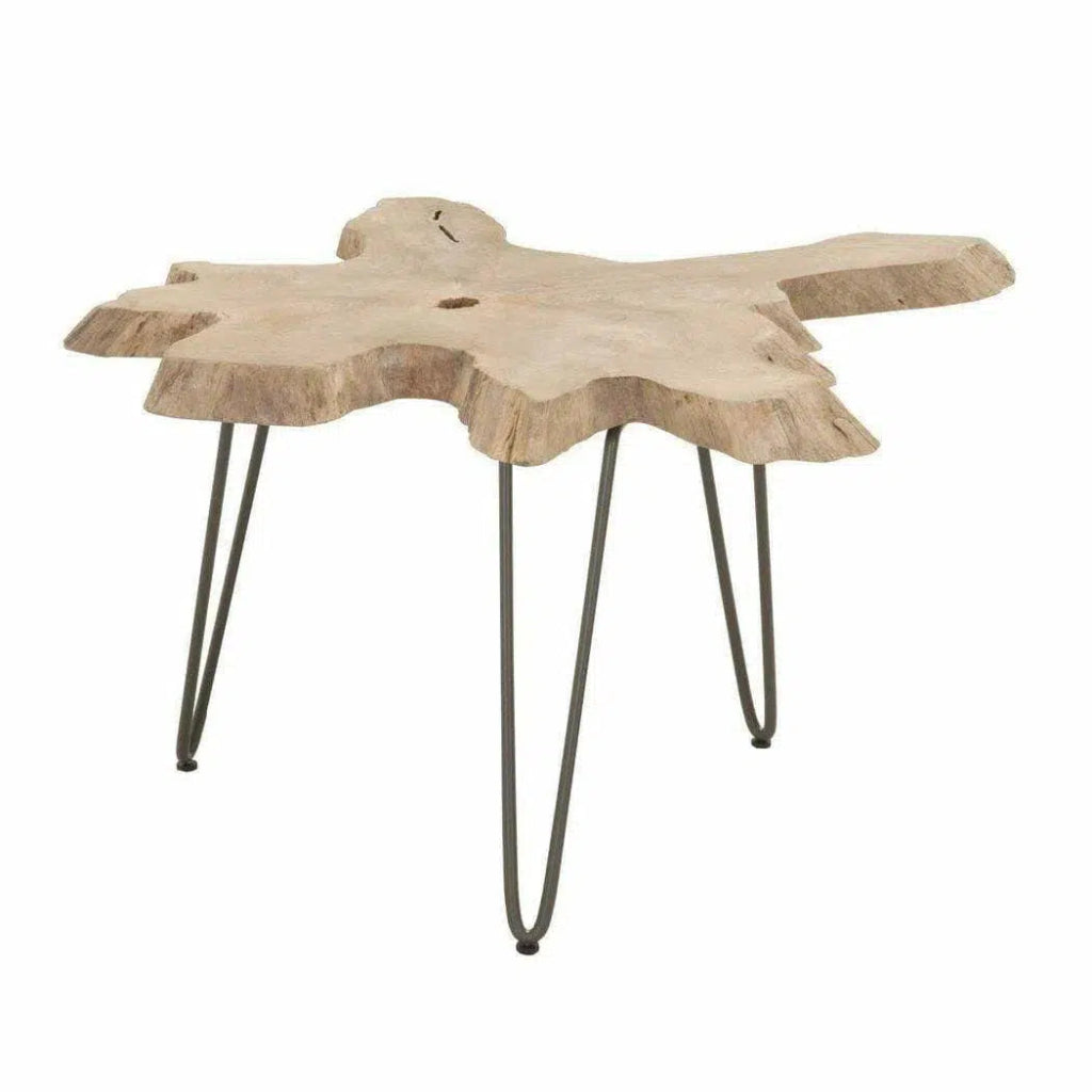 Round Drift Nesting Coffee Table Gray Teak - LOOMLAN - Essentials For Living - Outdoor Coffee Tables