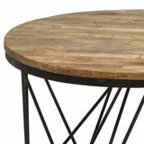 Round End Side Table Reclaimed Wood - LOOMLAN - LOOMLAN - Side Tables