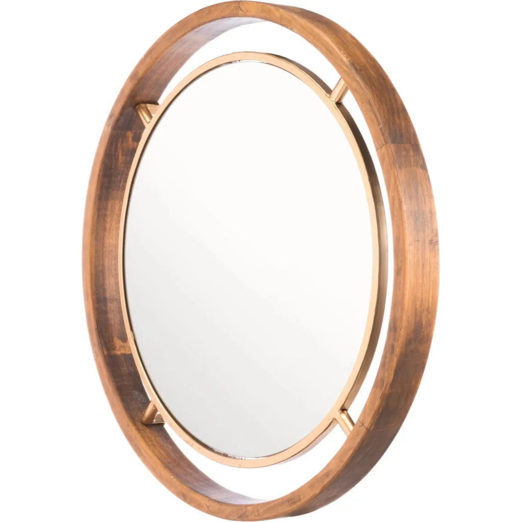 Round Mirror Gold - LOOMLAN - Zuo Modern - Wall Mirrors