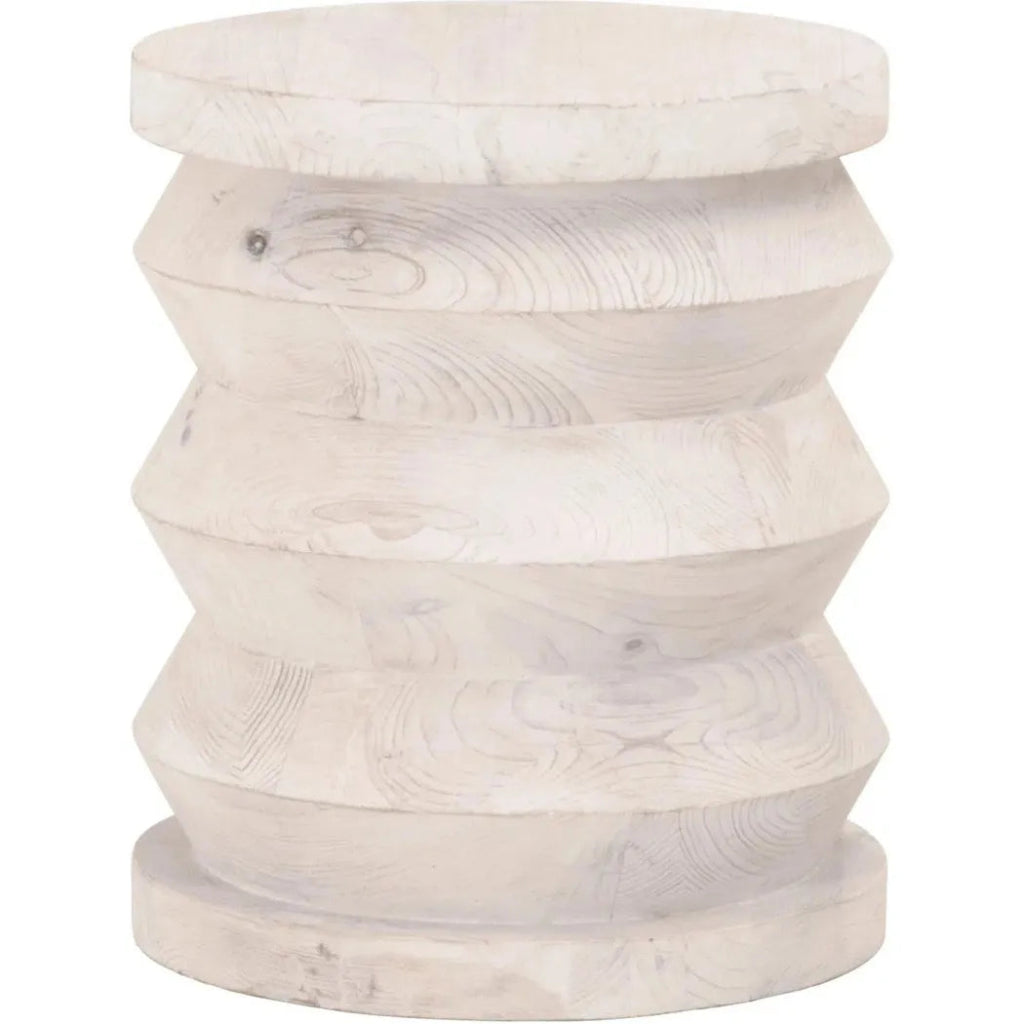 Round Pier Accent Table Reclaimed Pine Wood - LOOMLAN - Essentials For Living - Side Tables