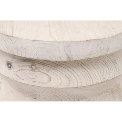 Round Pier Accent Table Reclaimed Pine Wood - LOOMLAN - Essentials For Living - Side Tables