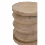 Round Pier Accent Table Reclaimed Pine Wood - LOOMLAN - Essentials For Living - Side Tables